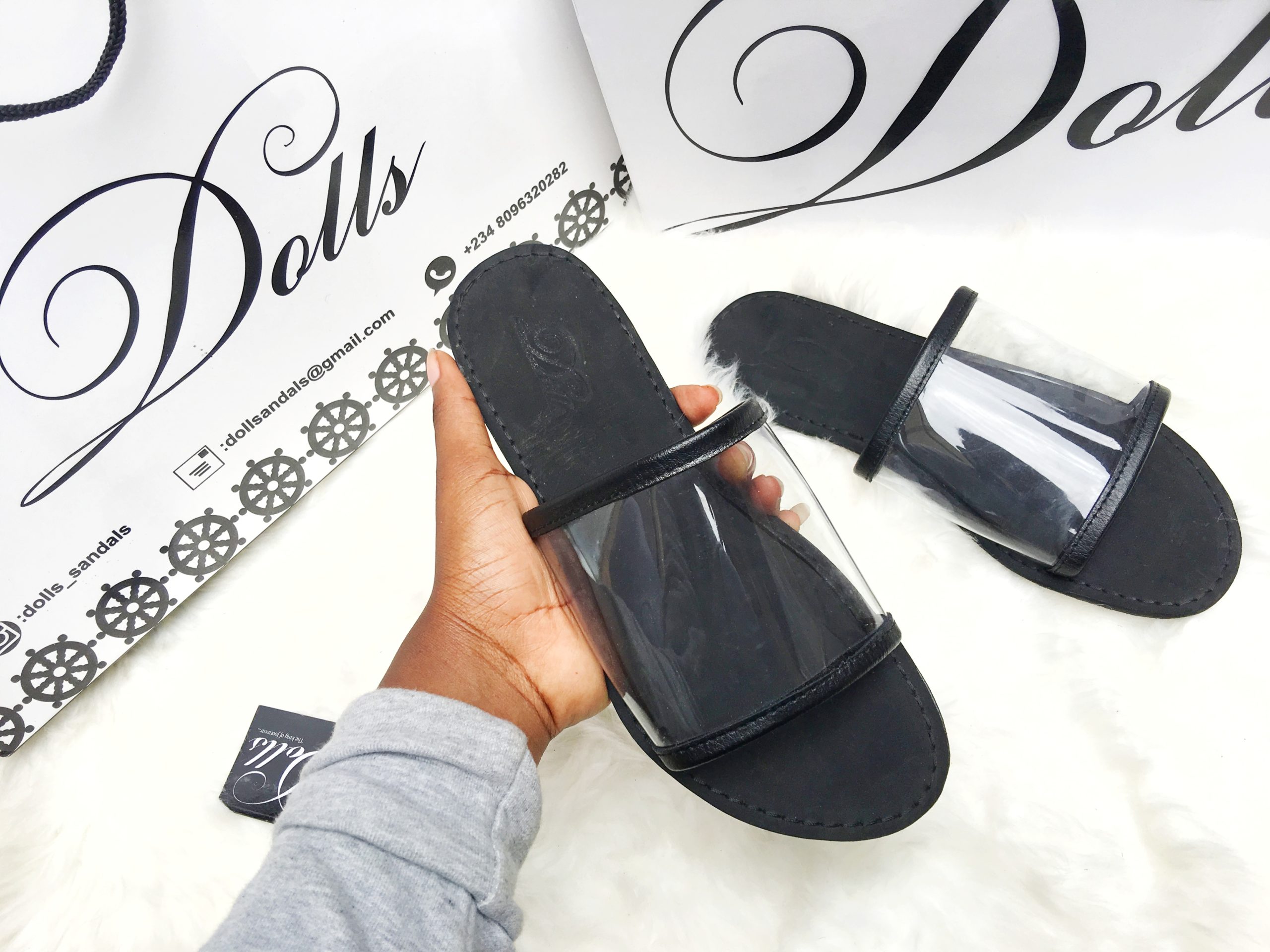 picture of a waterproof slides by Dolls leather products