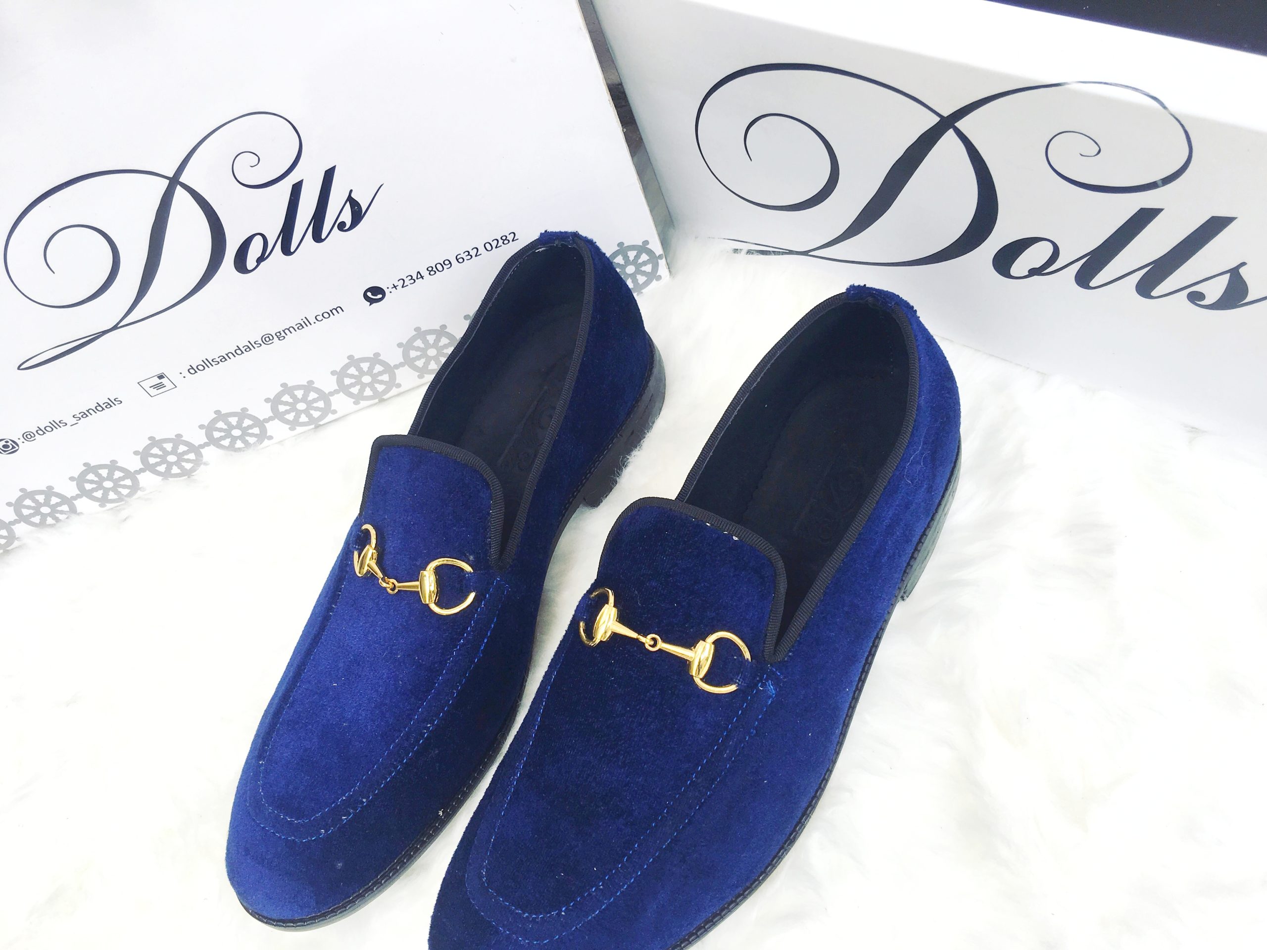 picture of a blue suede belgian loafer for men by Dolls leather products